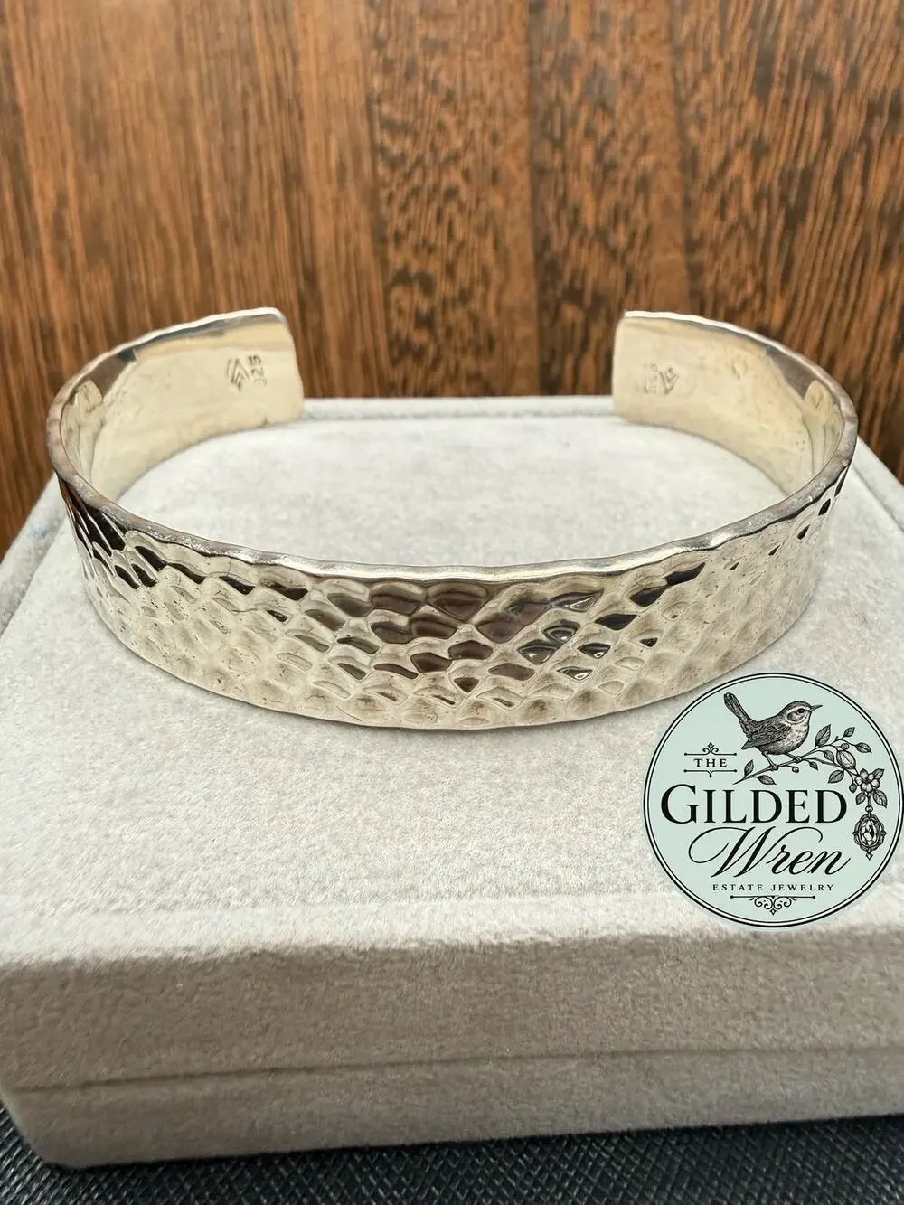 Silpada B0851 Sterling Silver Hammered Cuff Bracelet 925 Wide Textured 34.24g